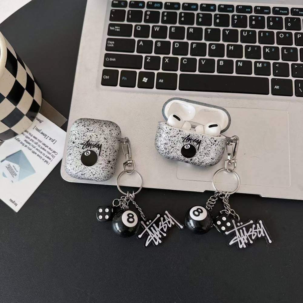 Splatter design Stussy style charm AirPod Case