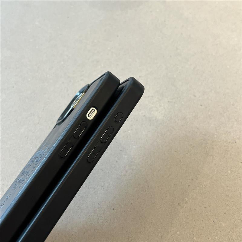 Black Stussy Leather Textured iPhone case