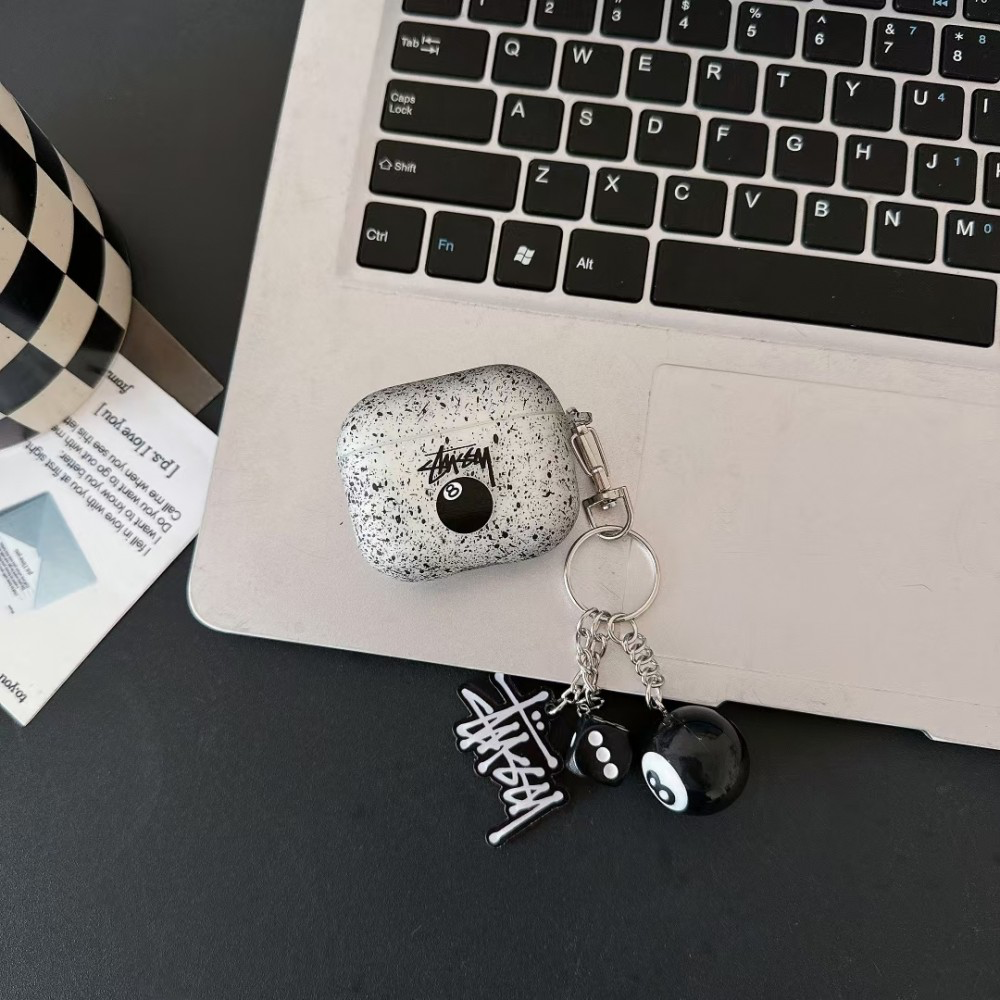 Splatter design Stussy style charm AirPod Case