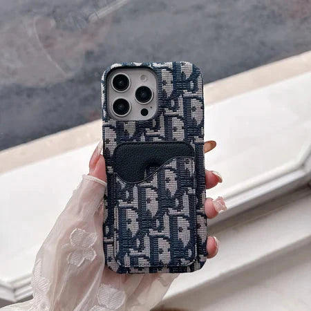 Chic Pattern Card Holder iPhone Case - 3 Colors