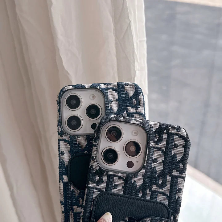 Chic Pattern Card Holder iPhone Case - 3 Colors