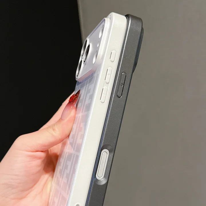 Zucca Print Monogram Glass iPhone Case