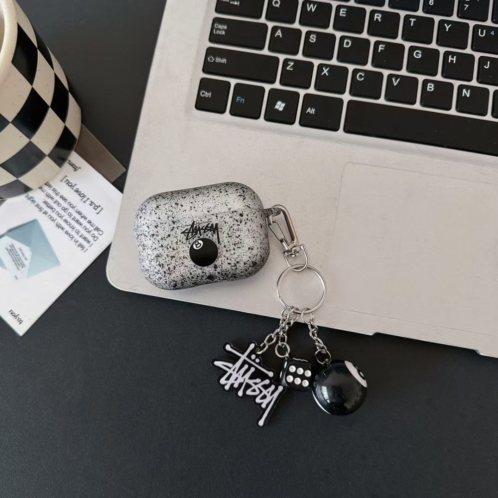 Splatter design Stussy style charm AirPod Case