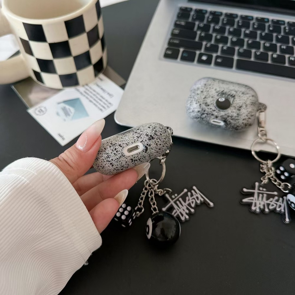 Splatter design Stussy style charm AirPod Case