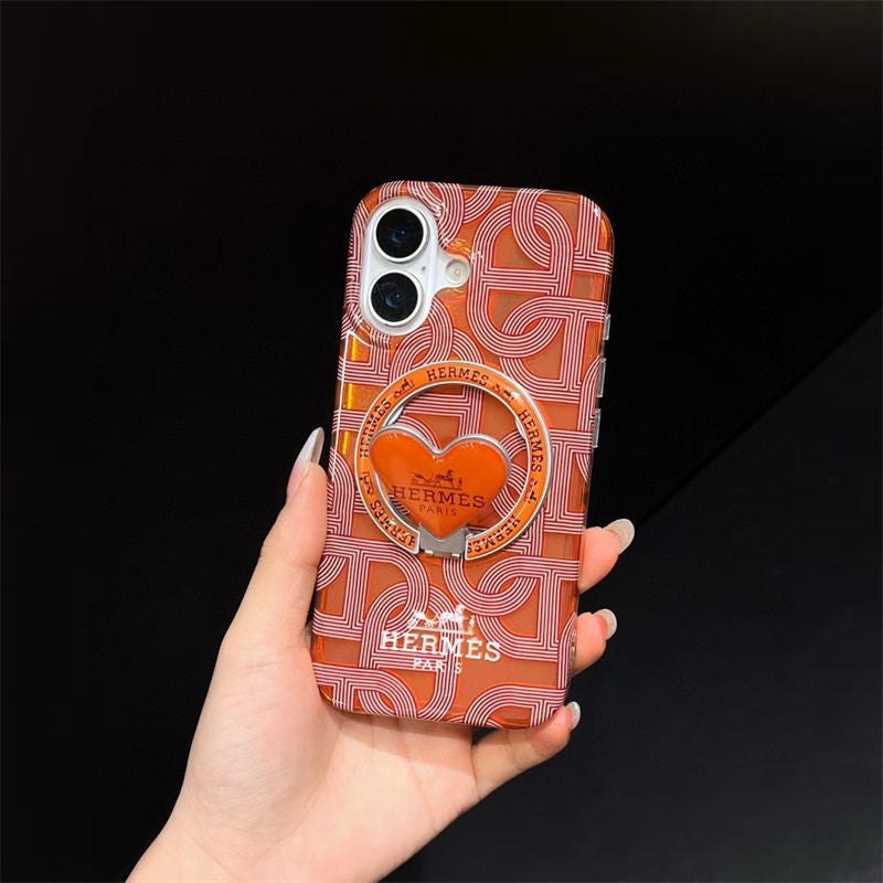 MagSafe Orange Heart Luxe iPhone Case