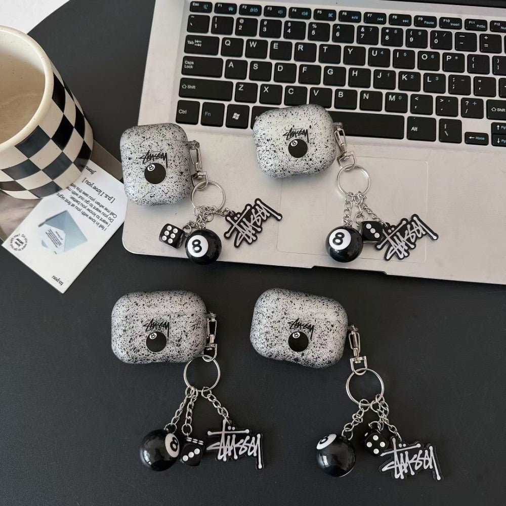 Splatter design Stussy style charm AirPod Case