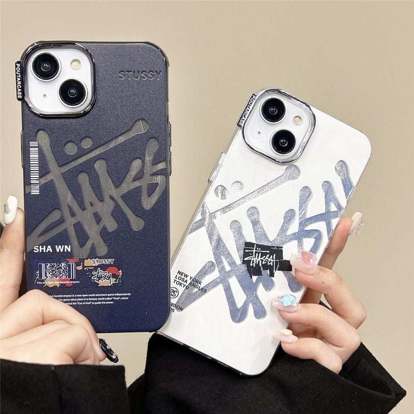 Black or White Stus logo design iPhone Case