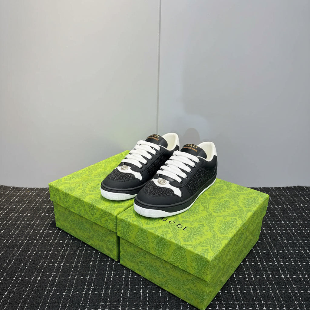 Screener Sneaker with Crystals - Black