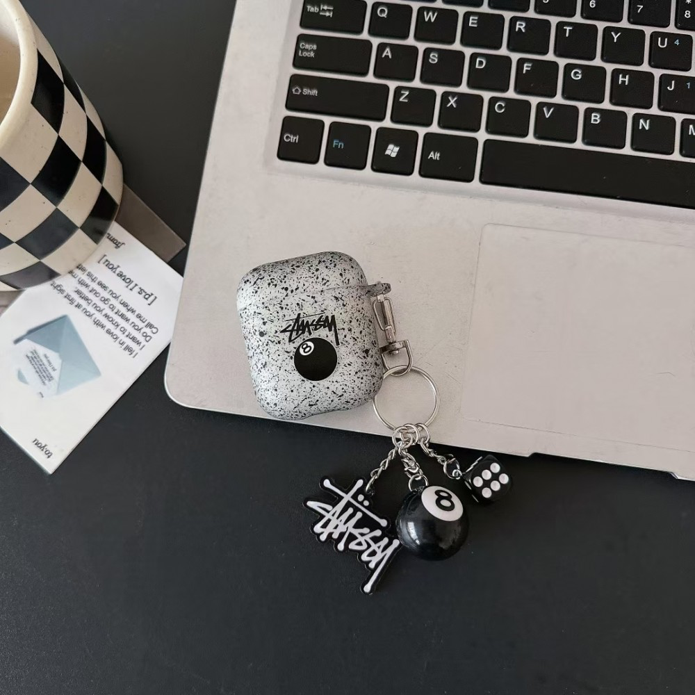 Splatter design Stussy style charm AirPod Case