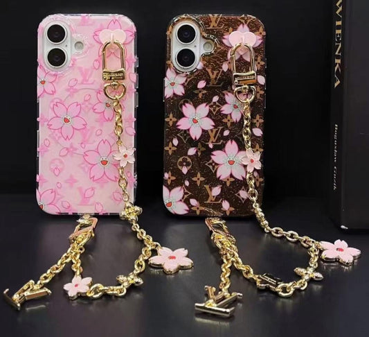 Cherry Blossom MagSafe iPhone case with Charm chain