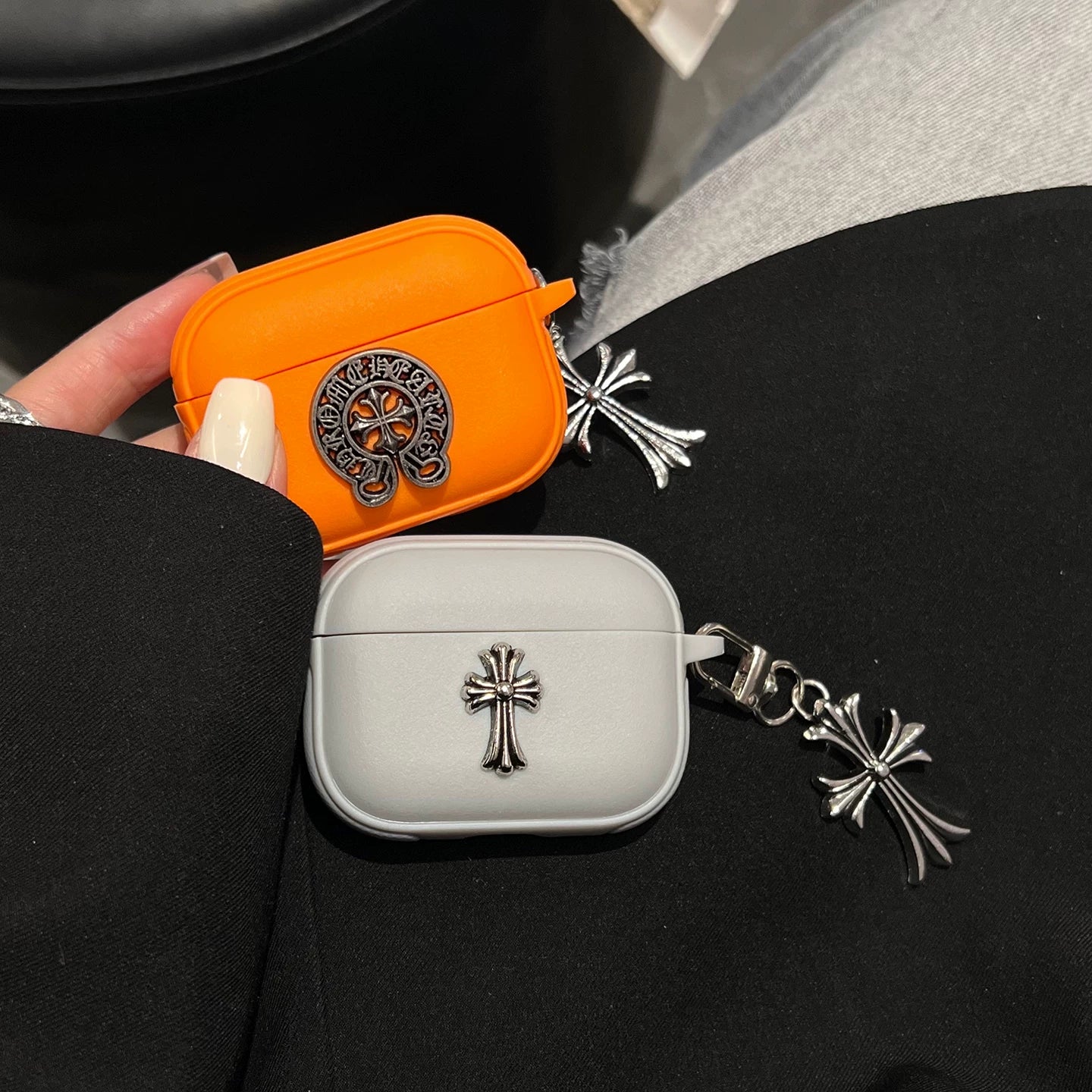 Matte Chrome Cross AirPod Case