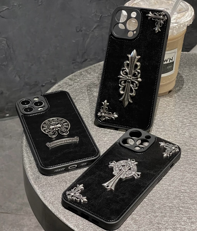 Embossed Black Leather Look Case