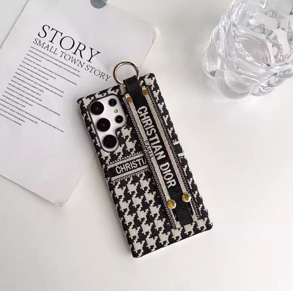 Chic Pattern Canvas Samsung Case with Strap