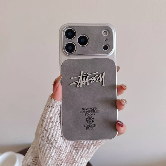 Metal Logo Streetwear Suede iPhone Case