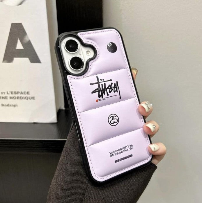 Stus Streetwear Eight ball Puffy iPhone case Lilac