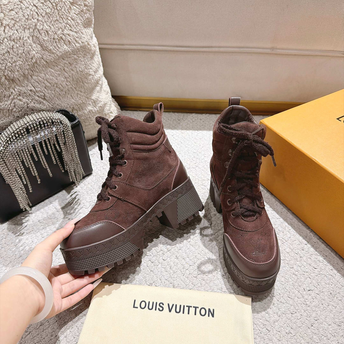 Desert Platform Boots - Dark Brown