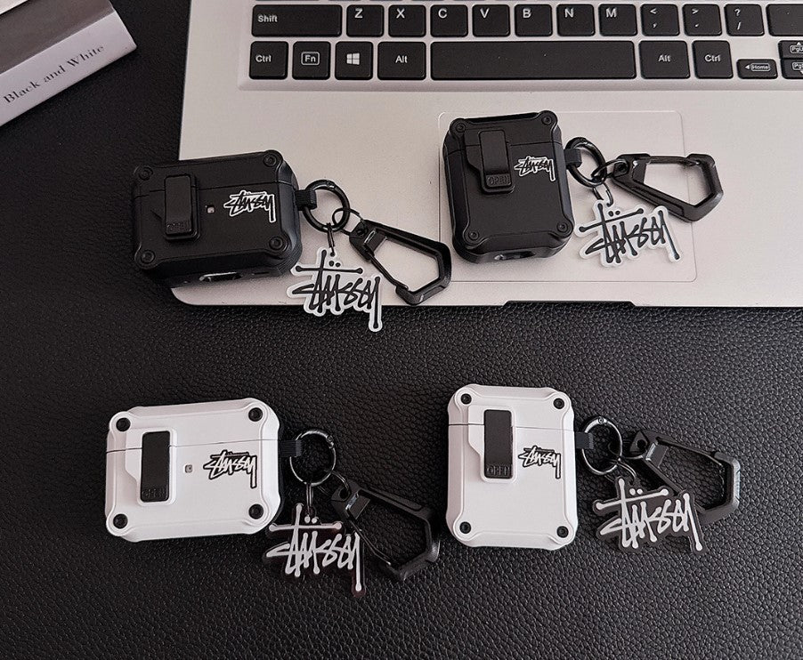Logo Design Rugged AirPods Case with Carabiner Clip
