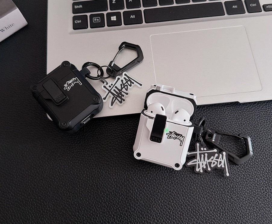 Logo Design Rugged AirPods Case with Carabiner Clip
