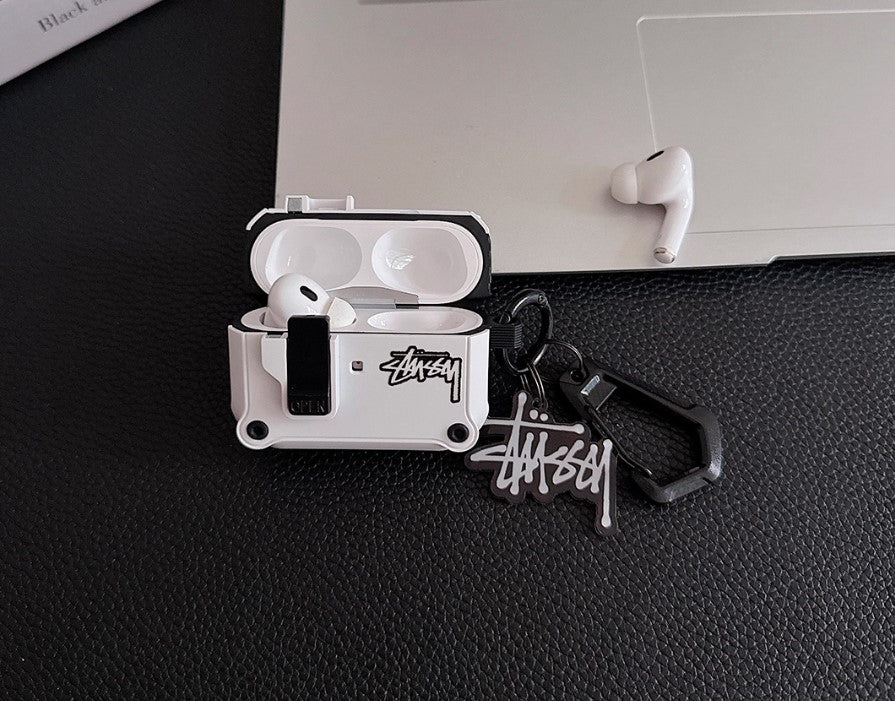 Logo Design Rugged AirPods Case with Carabiner Clip