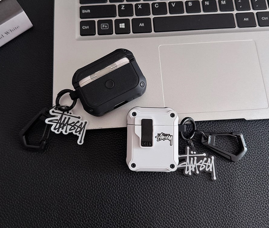 Logo Design Rugged AirPods Case with Carabiner Clip