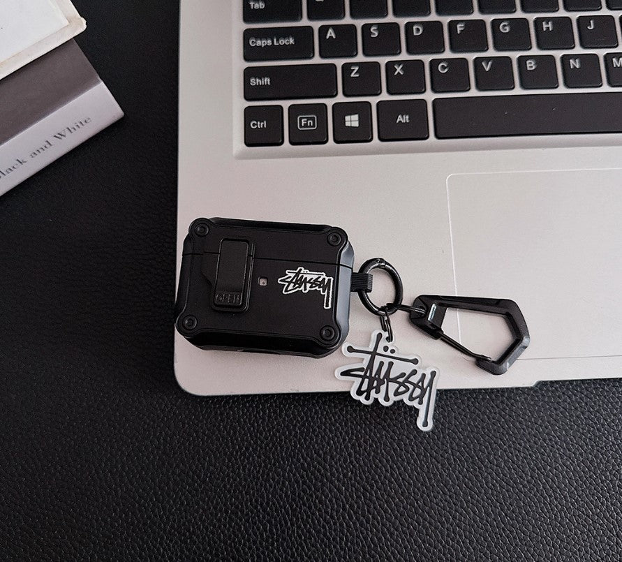 Logo Design Rugged AirPods Case with Carabiner Clip
