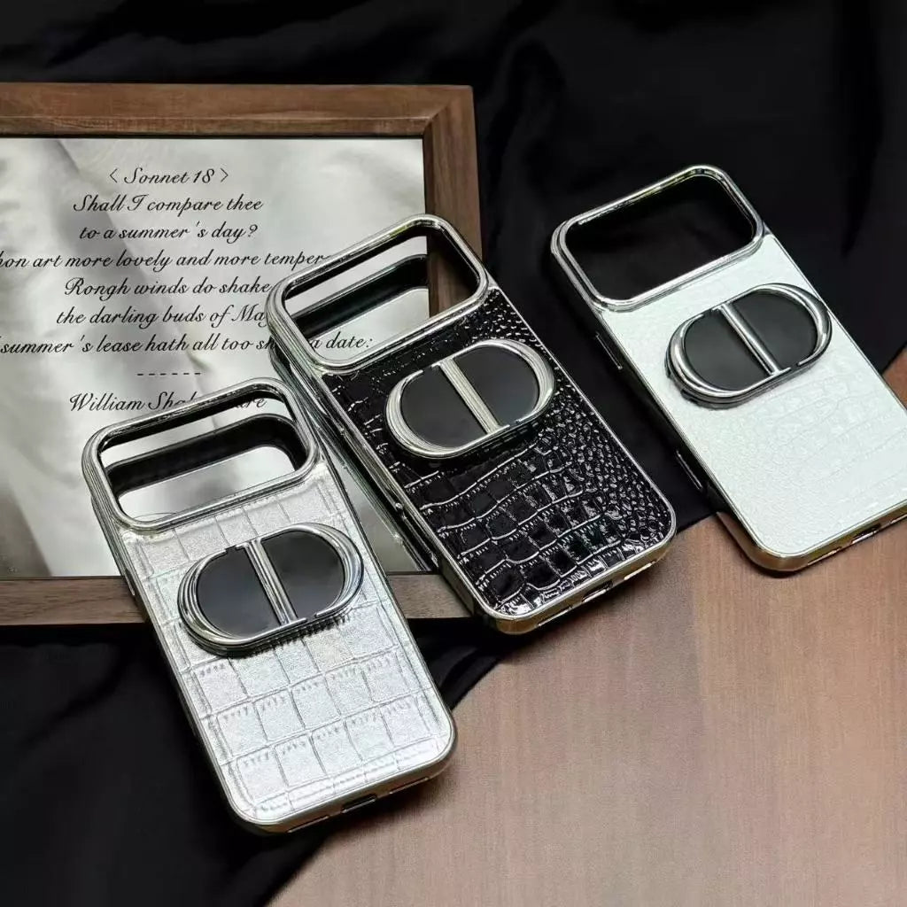 Luxury Crocodile Print Mirror Phone Case – iPhone 14–17