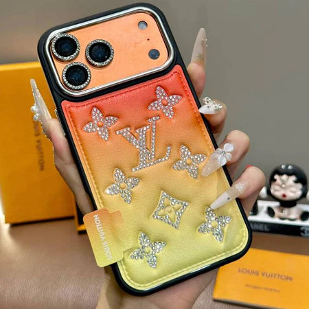 Luxury Gradient Crystal Monogram iPhone Case