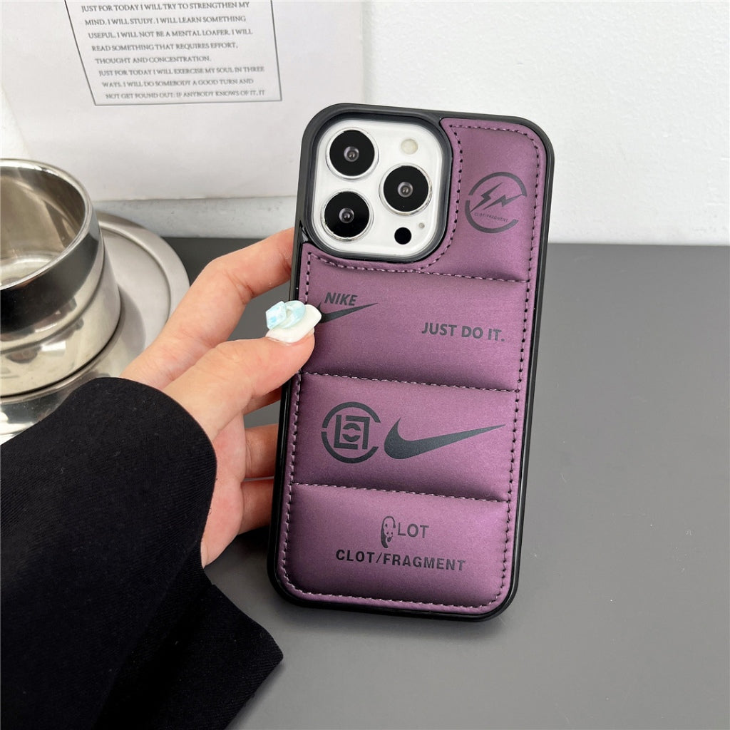 Streetwear Puffer Phone Case – Quilted Back Cover