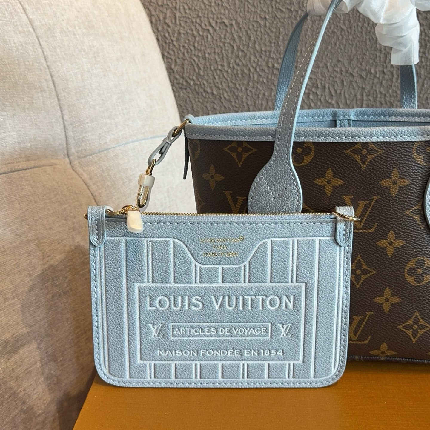 Neverfull Bag BB Inside Out - Blue