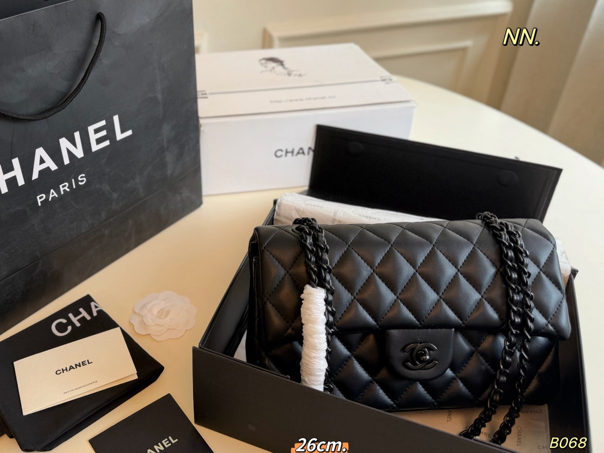 So Black Double Flap Bag - Lambskin