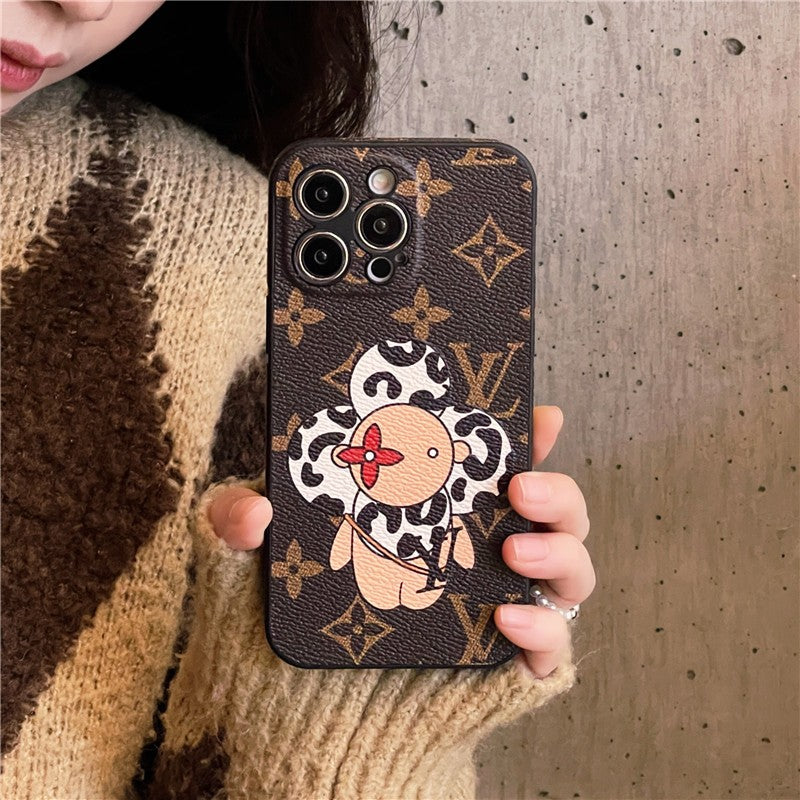 Sunflower Leopard detail iPhone Case Pink or Brown