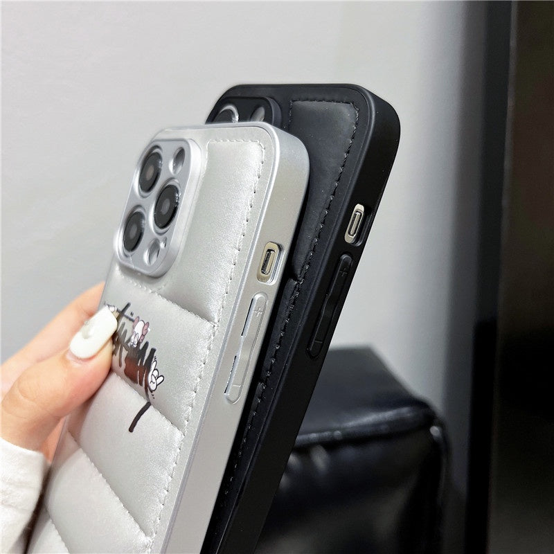 Stus x Kaw Black or Silver Puffer iPhone case