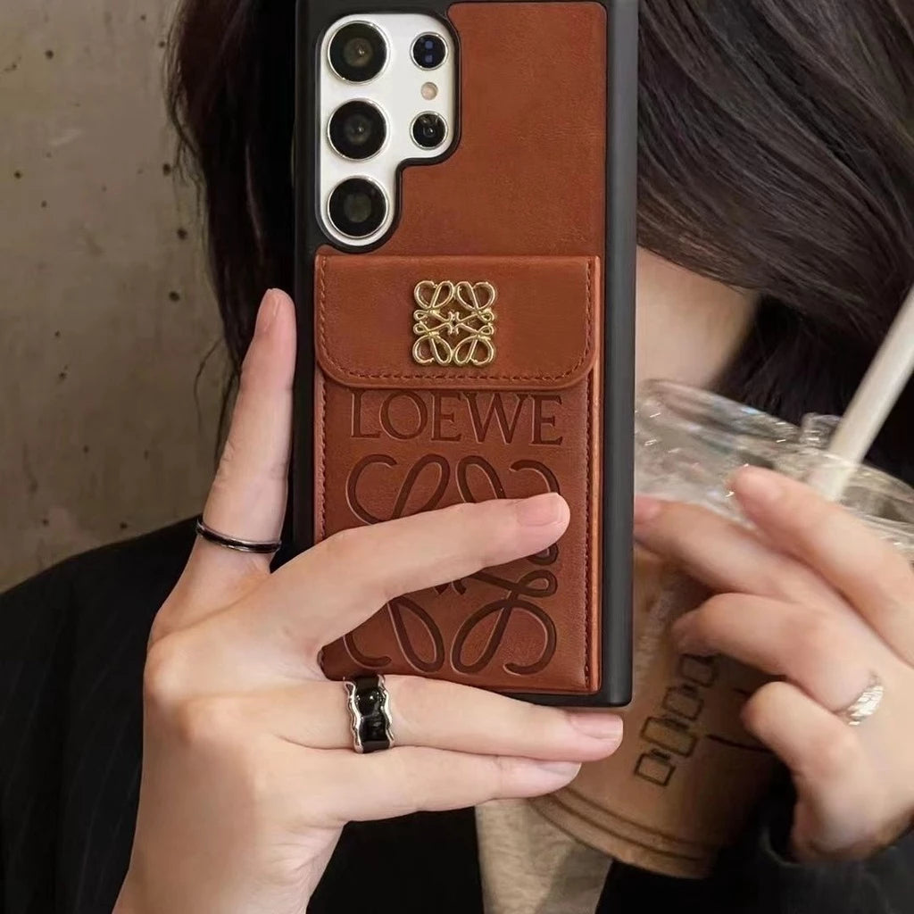 Vegan Leather Luxury Case with Gold Logo