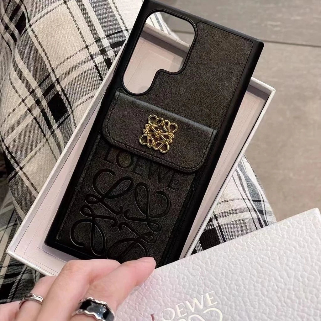 Vegan Leather Luxury Case with Gold Logo