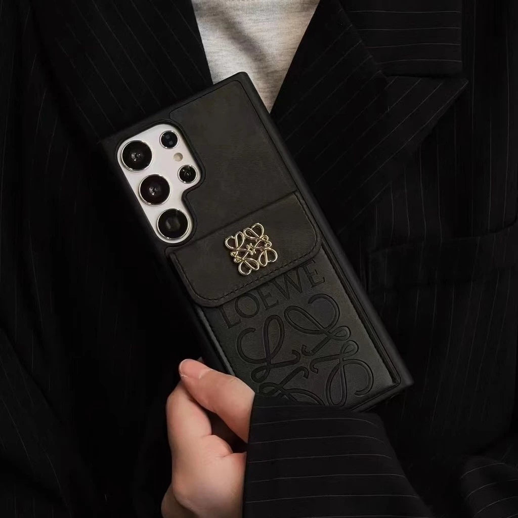 Vegan Leather Luxury Case with Gold Logo