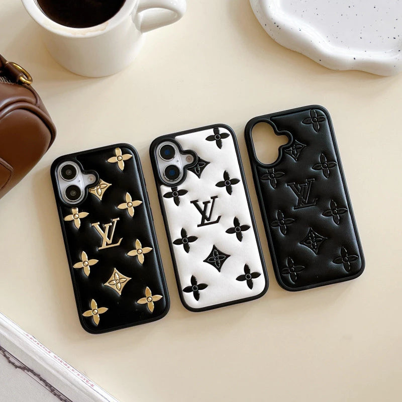 Luxe Quilted Monogram iPhone Case
