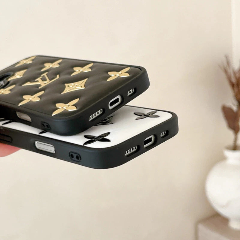 Luxe Quilted Monogram iPhone Case