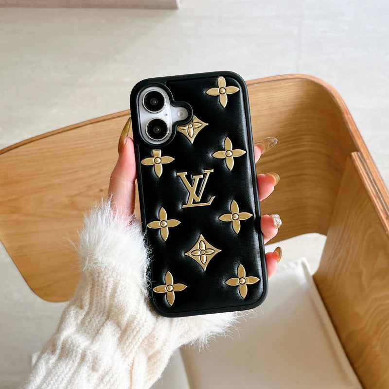 Luxe Quilted Monogram iPhone Case