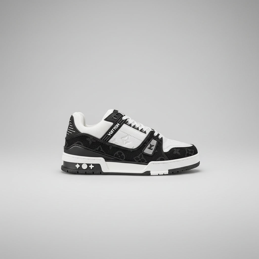 Monogram Denim Skate Sneakers – Black