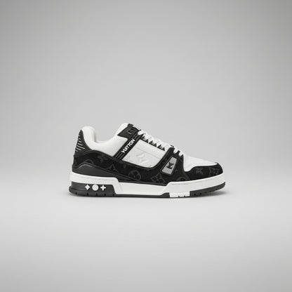 Monogram Denim Skate Sneakers – Black