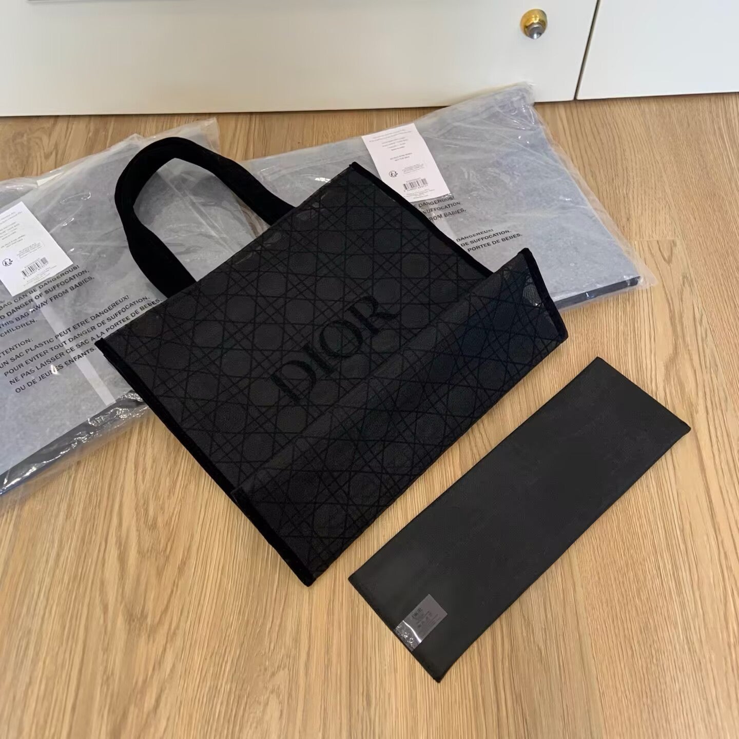 Christian Dior Mesh Tote Bag Black