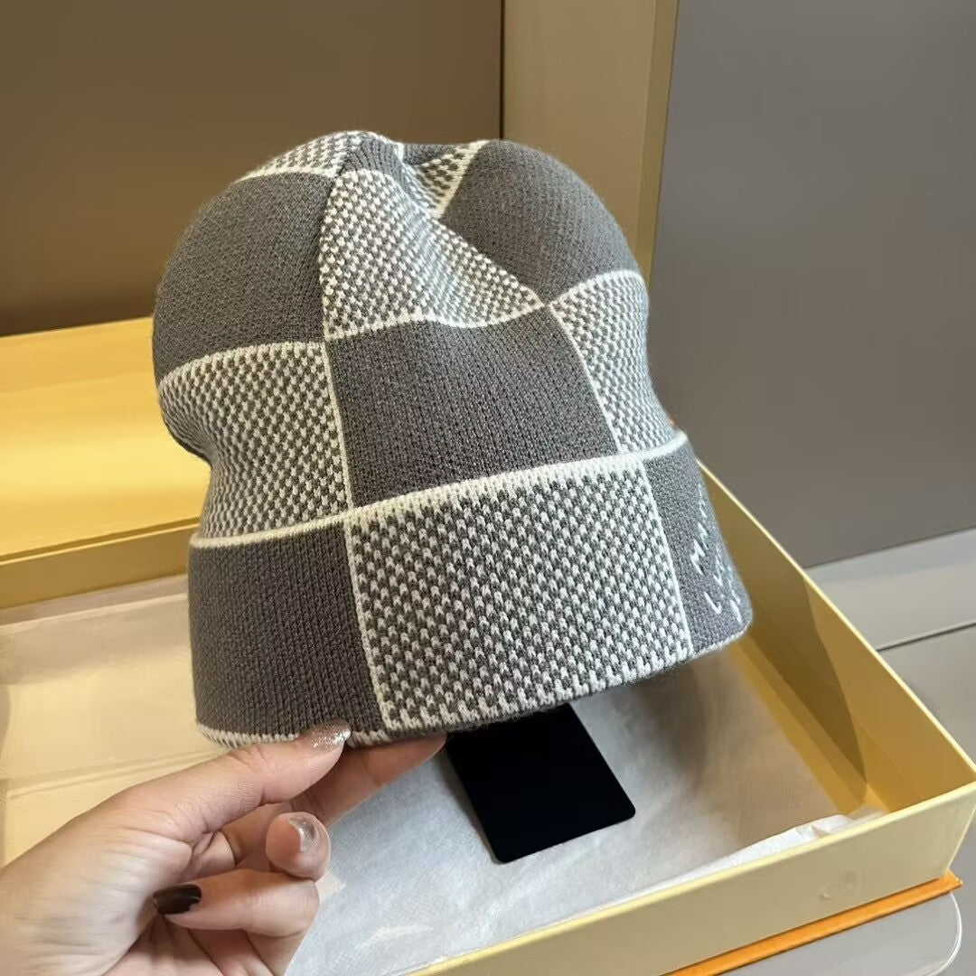Damier Check Beanie Black Grey
