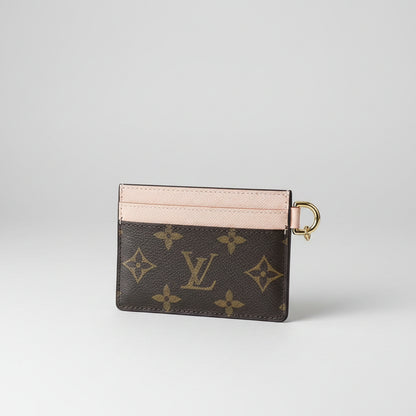 Monogram Charm Card Holder-Pink