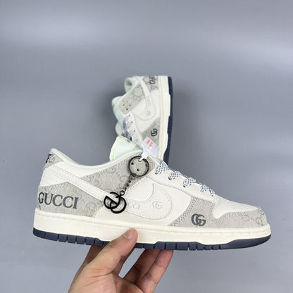 GG Monogram Low-Top Sneakers – Cream/Grey