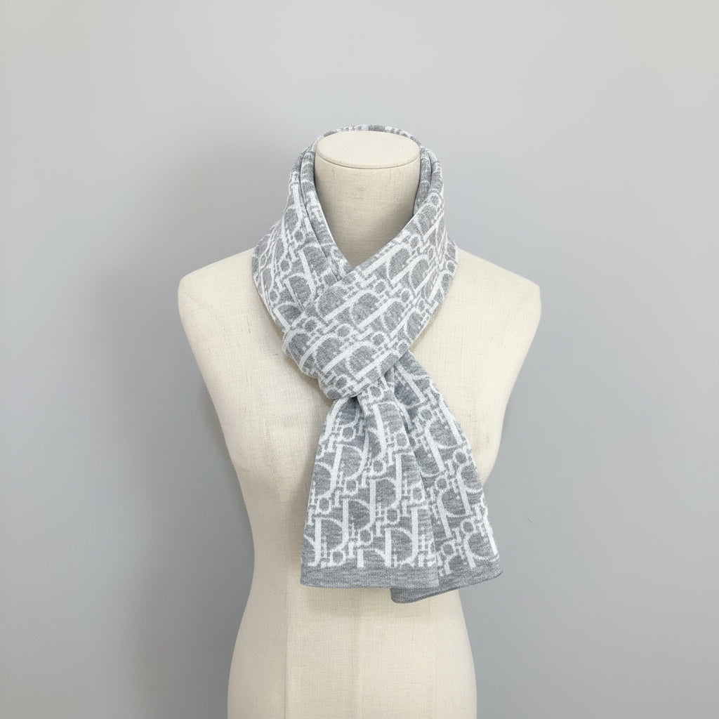 Oblique Design Cashmere Blend Scarf - Unisex