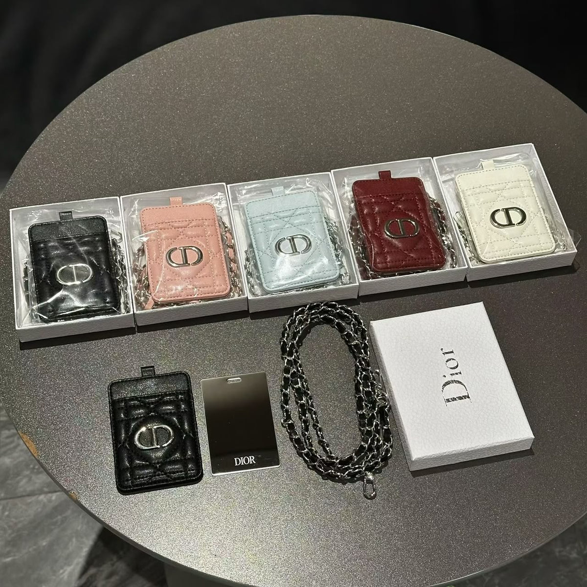 Dior Beauty Mirror Card Holder with Chain