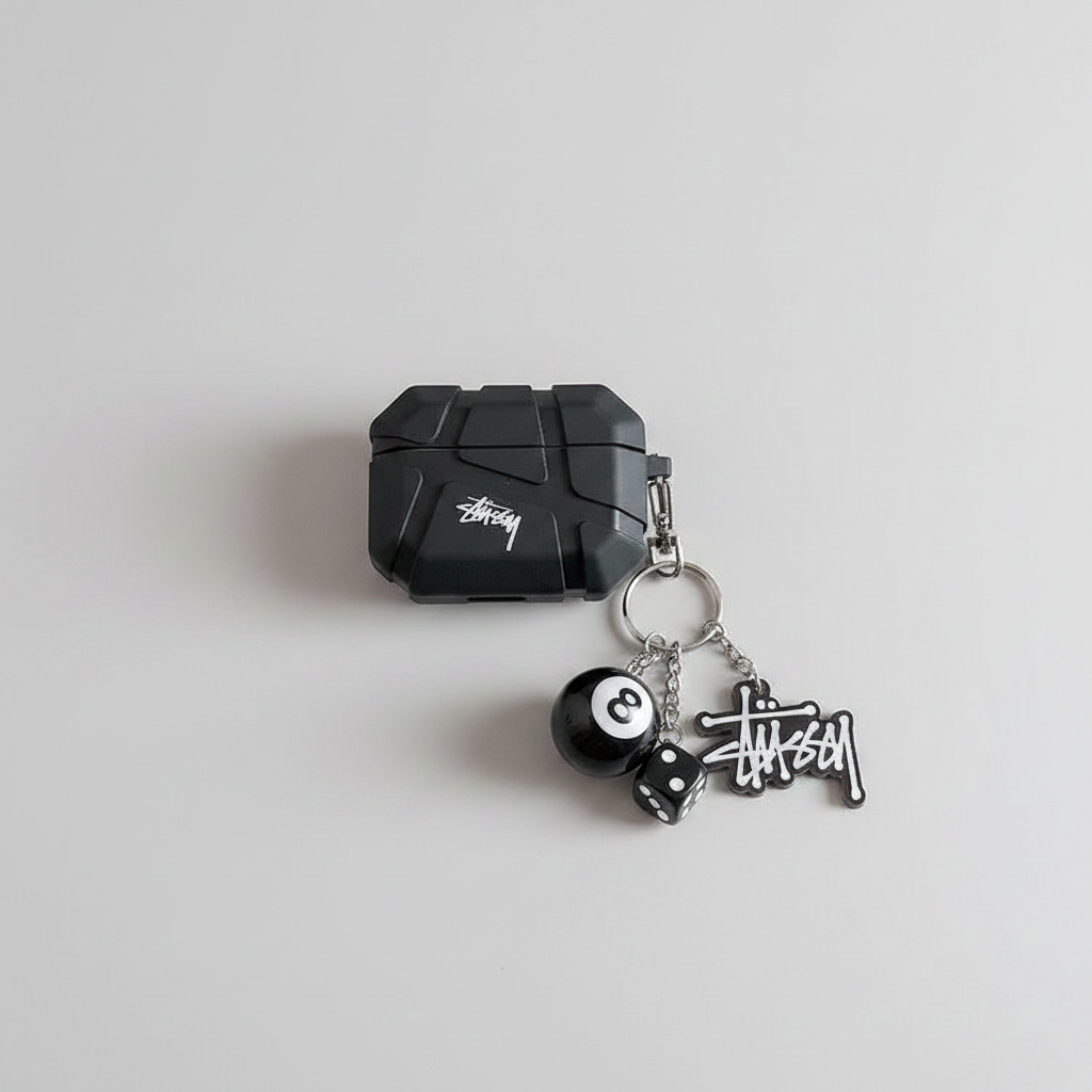Rugged Streetwear AirPod Case with Keychain Charm