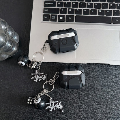 Black Stussy style charm AirPod Case