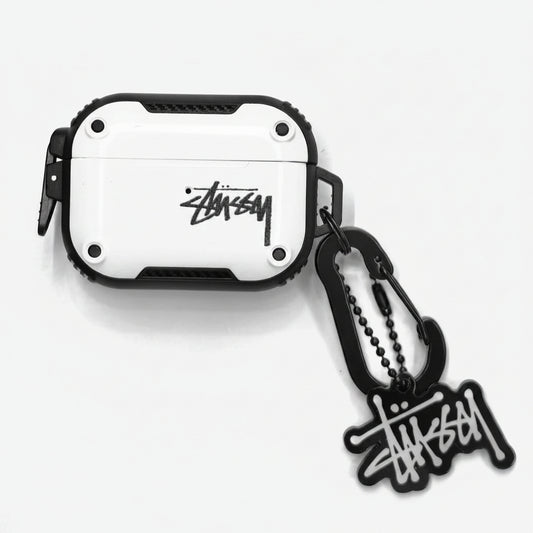 Rugged Stussy Design AirPod Case with Carabiner
