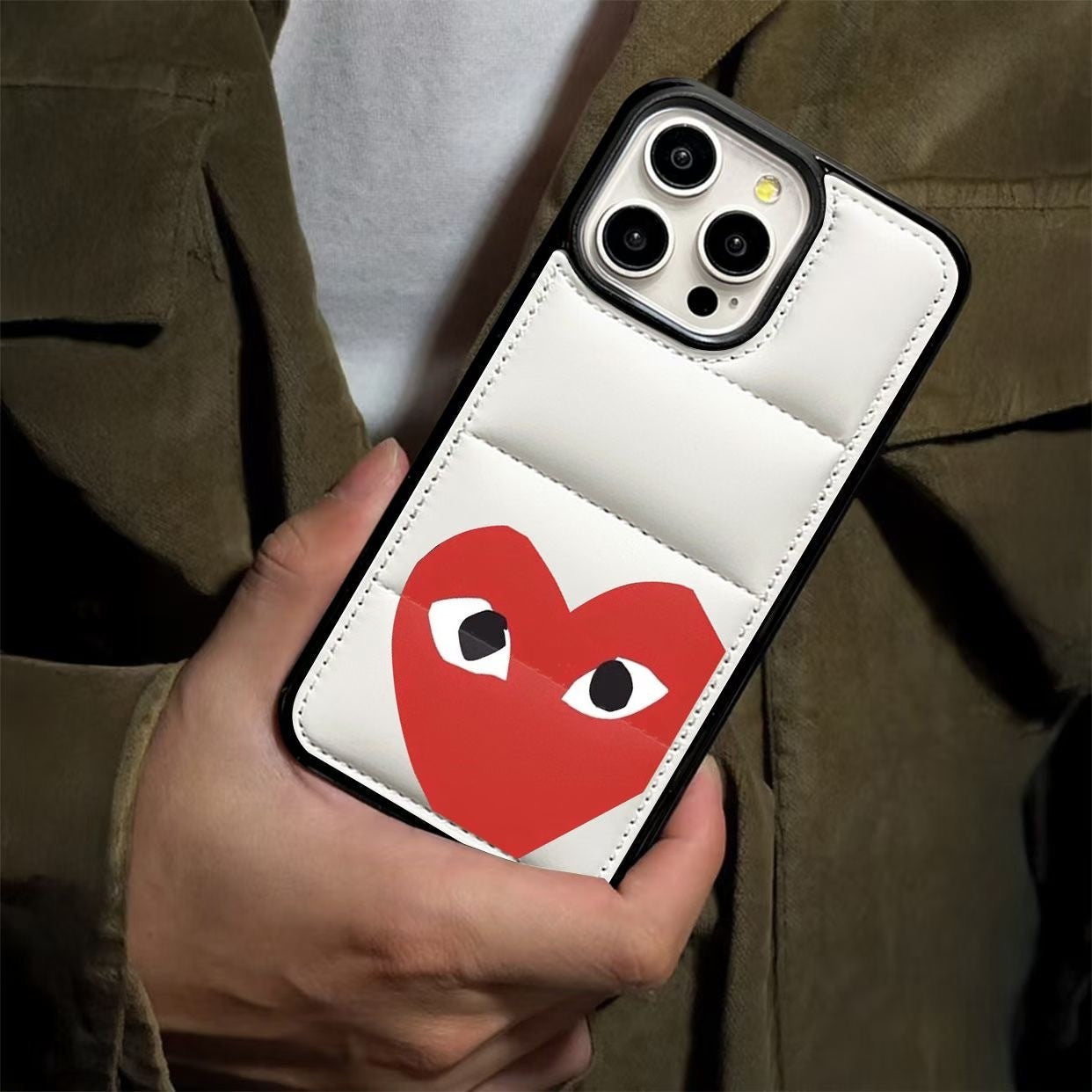 Urban Puffer iPhone Case – Heart Design